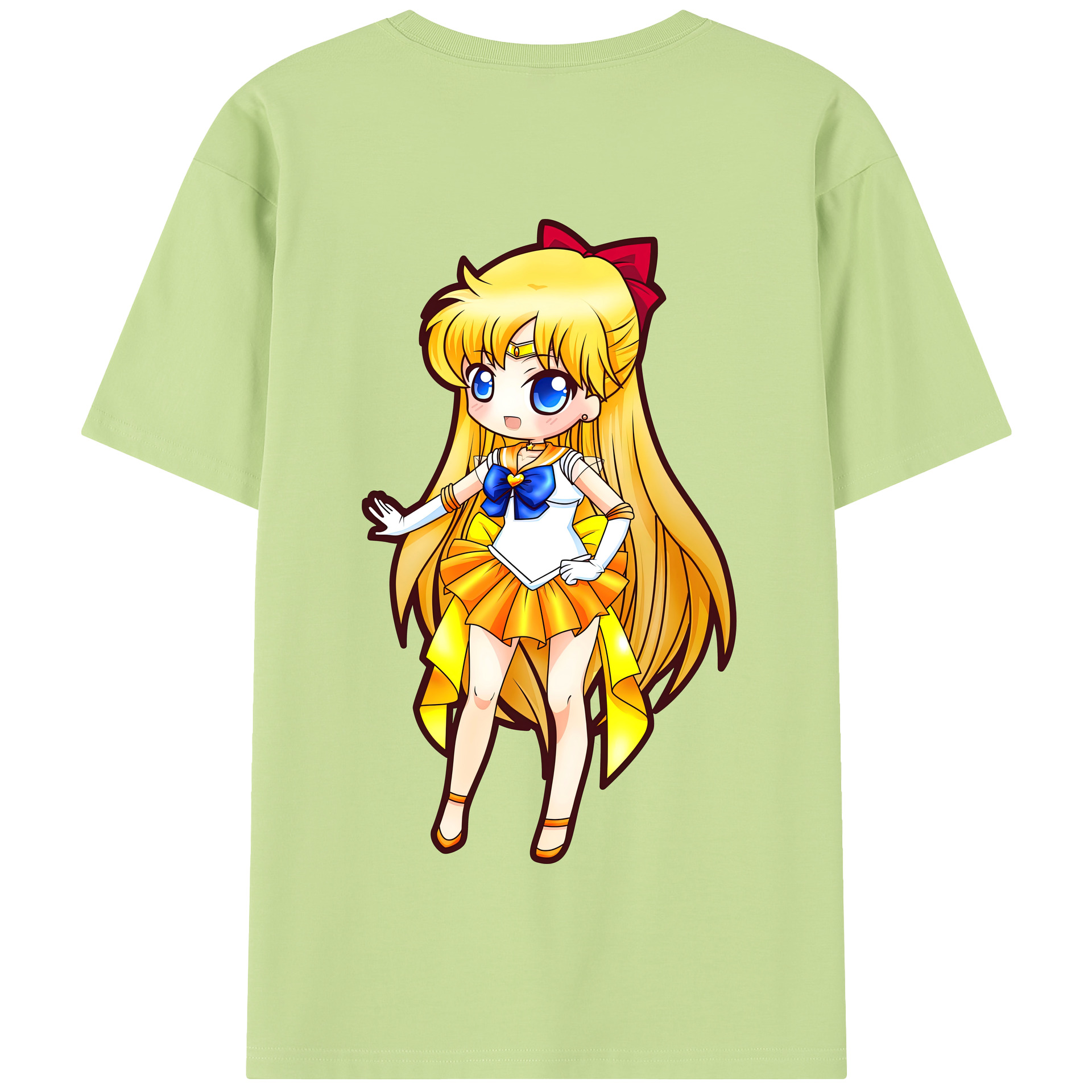（画像用） 美少女戦士セーラームーン 愛野 美奈子 あいの みなこ Sailor Moon Aino Minako 綿100％半袖Tシャツ（背面プリント）